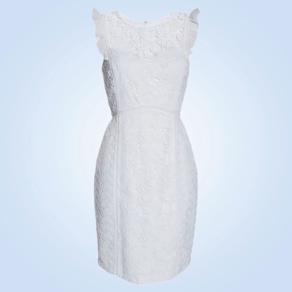 LILLY PULITZER Maya Shift Dress in White Floral Lace - Women’s Size 10 - New! - Picture 4 of 7